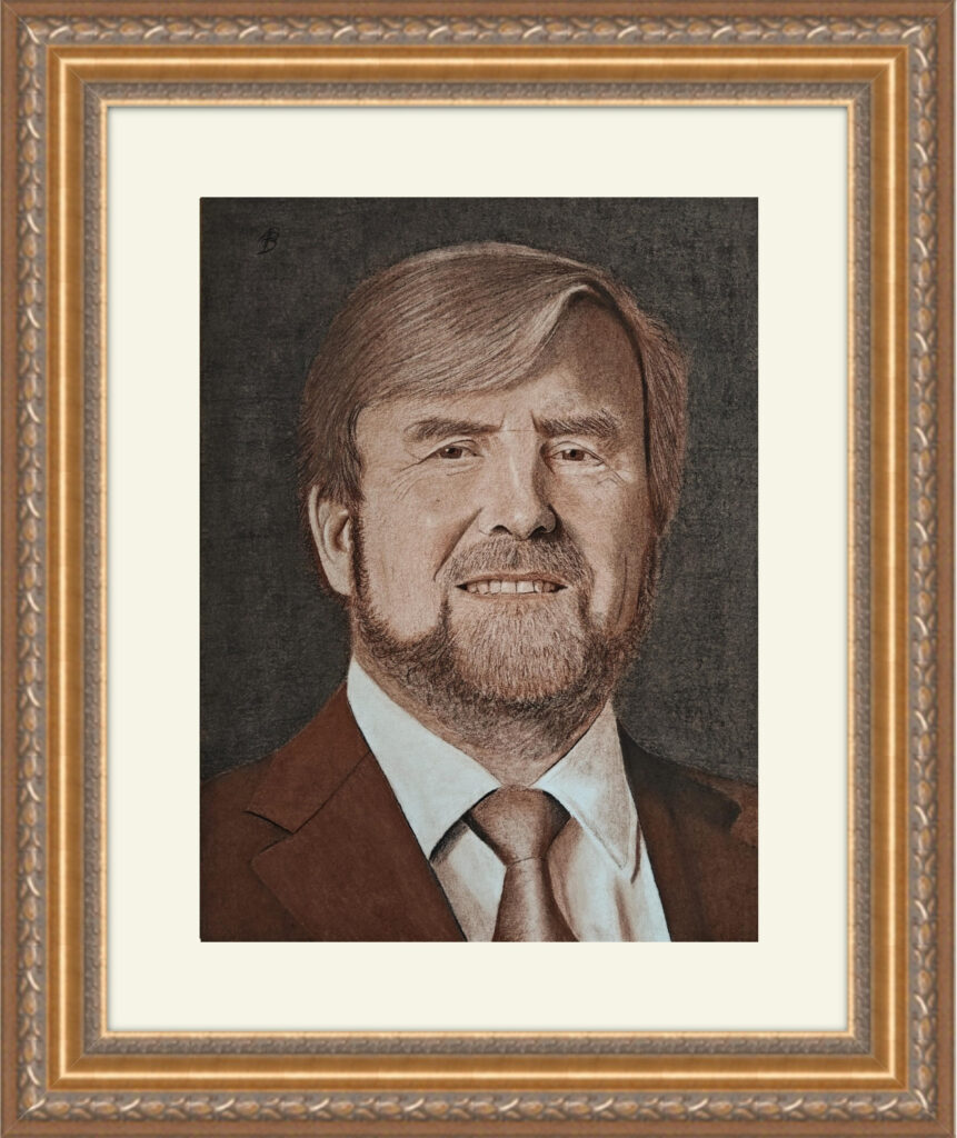 Dit is een van de beste portretten van Koning Willem Alexander met houtskool en sepia 